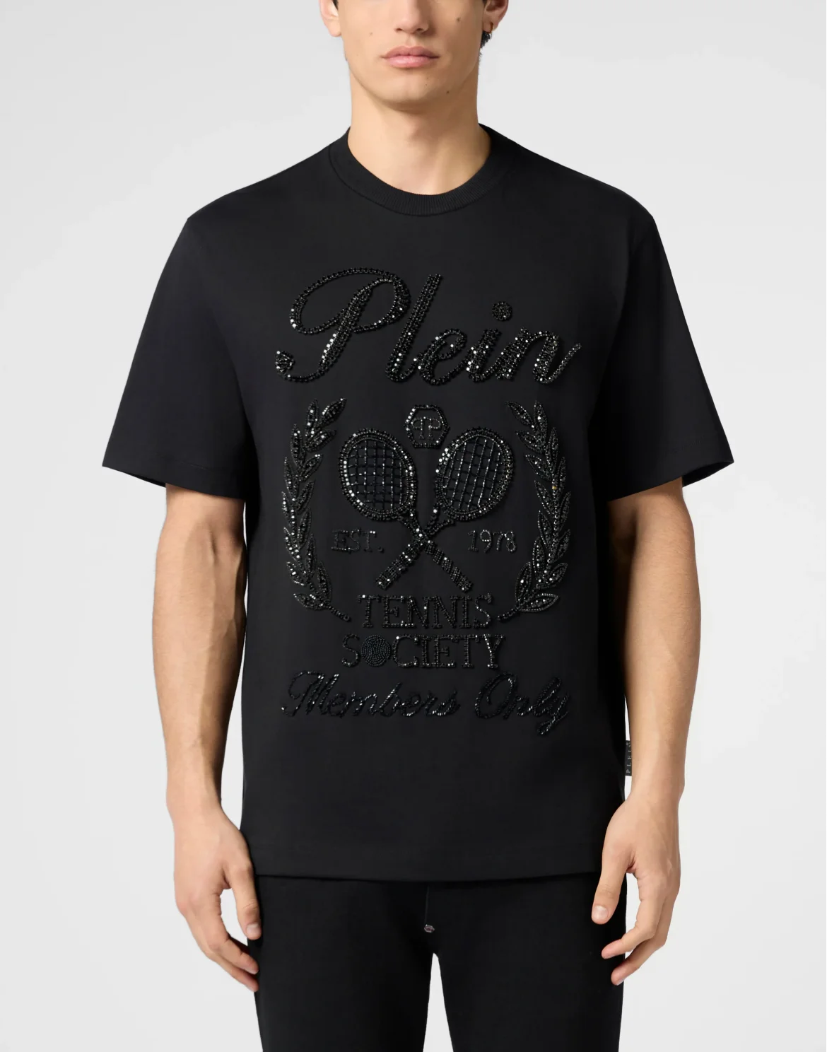 Round Neck T-Shirt Tennis Society, цвет: Черный
