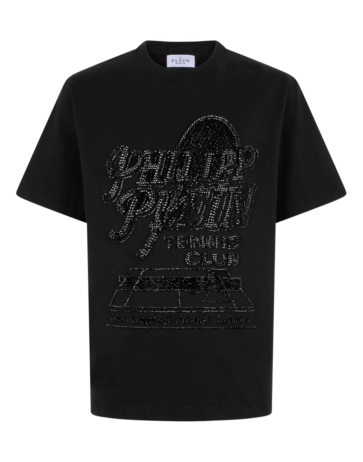 Round Neck T-Shirt Tennis Club Strass, цвет: Черный
