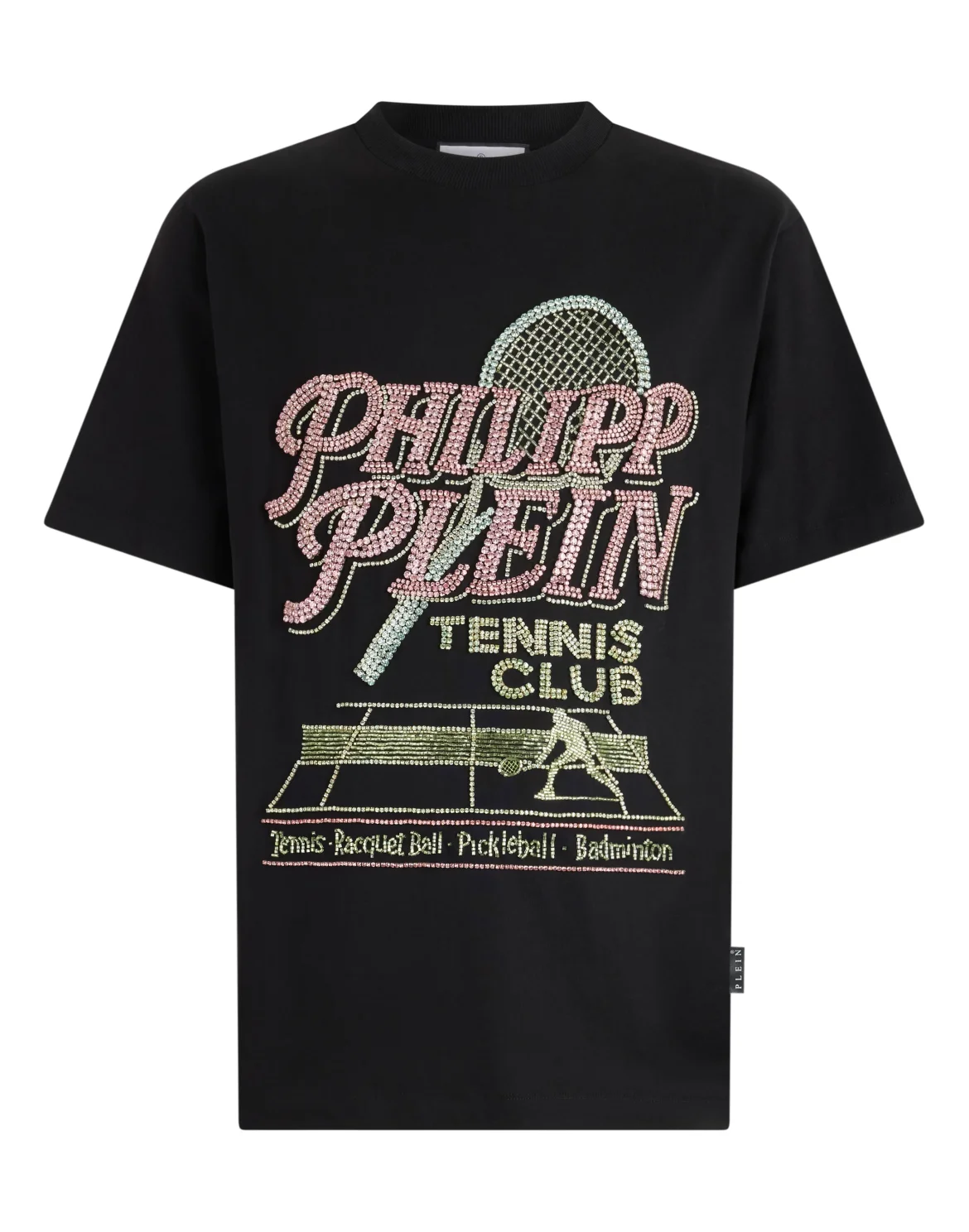 Round Neck T-Shirt Tennis Club Strass, цвет: Черный