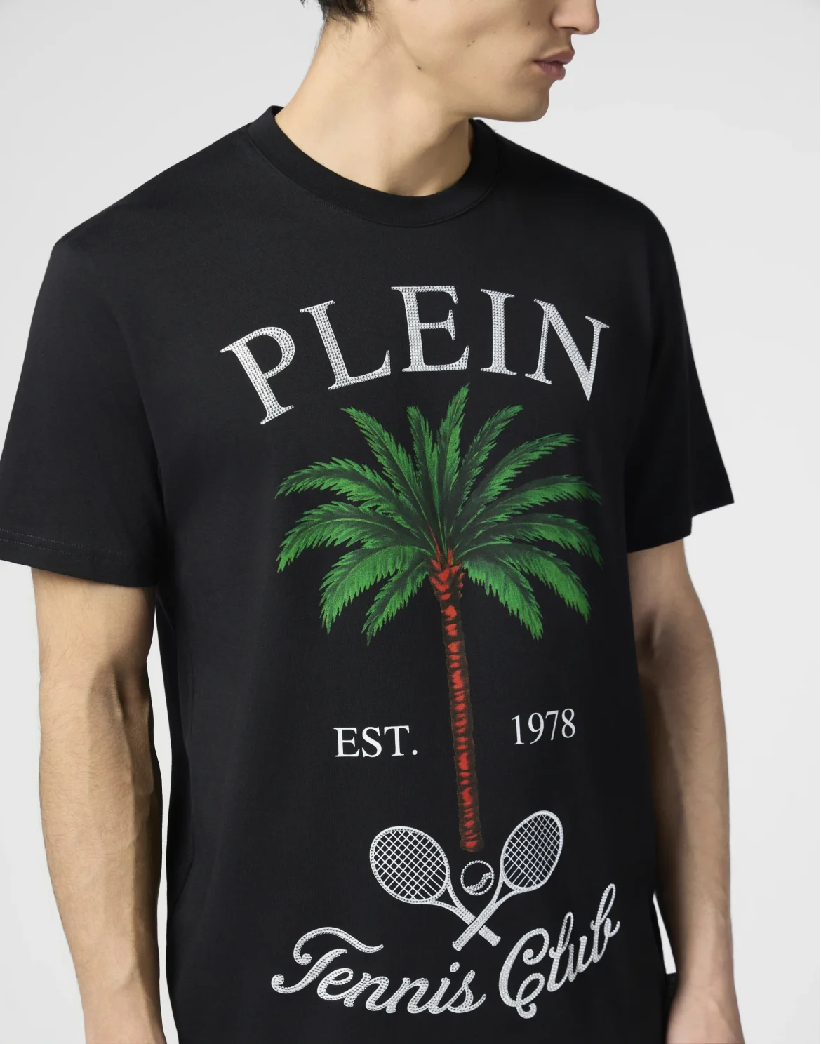 Round Neck T-Shirt Tennis Club Stones, цвет: Черный