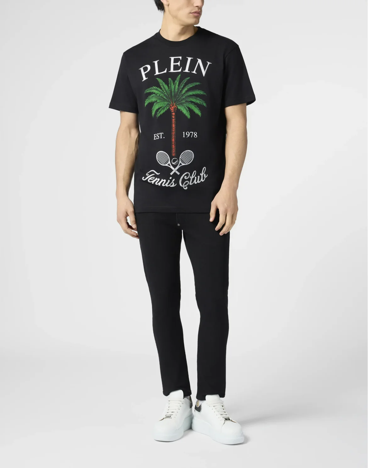 Round Neck T-Shirt Tennis Club Stones, цвет: Черный