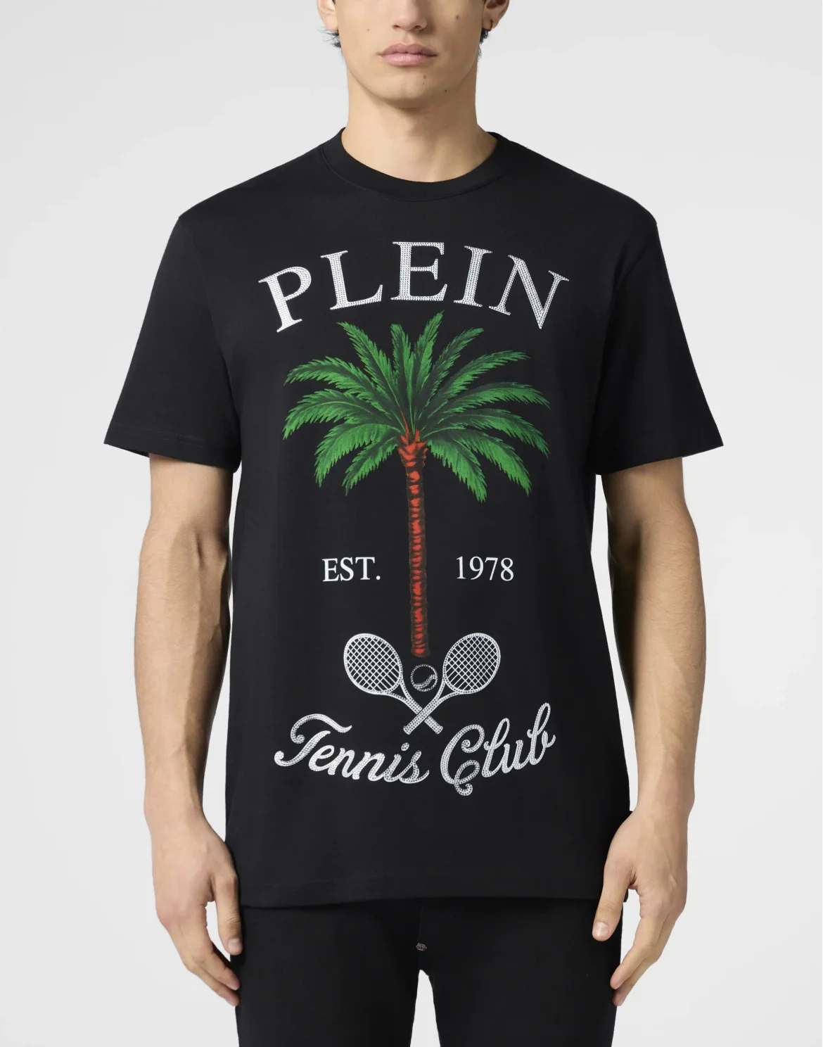 Round Neck T-Shirt Tennis Club Stones, цвет: Черный