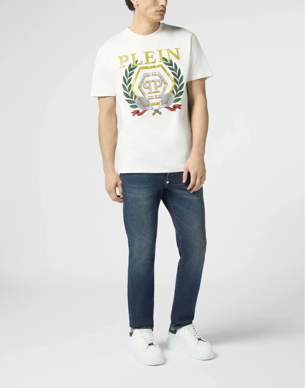 Round Neck T-Shirt Tennis Crest, цвет: Бежевый
