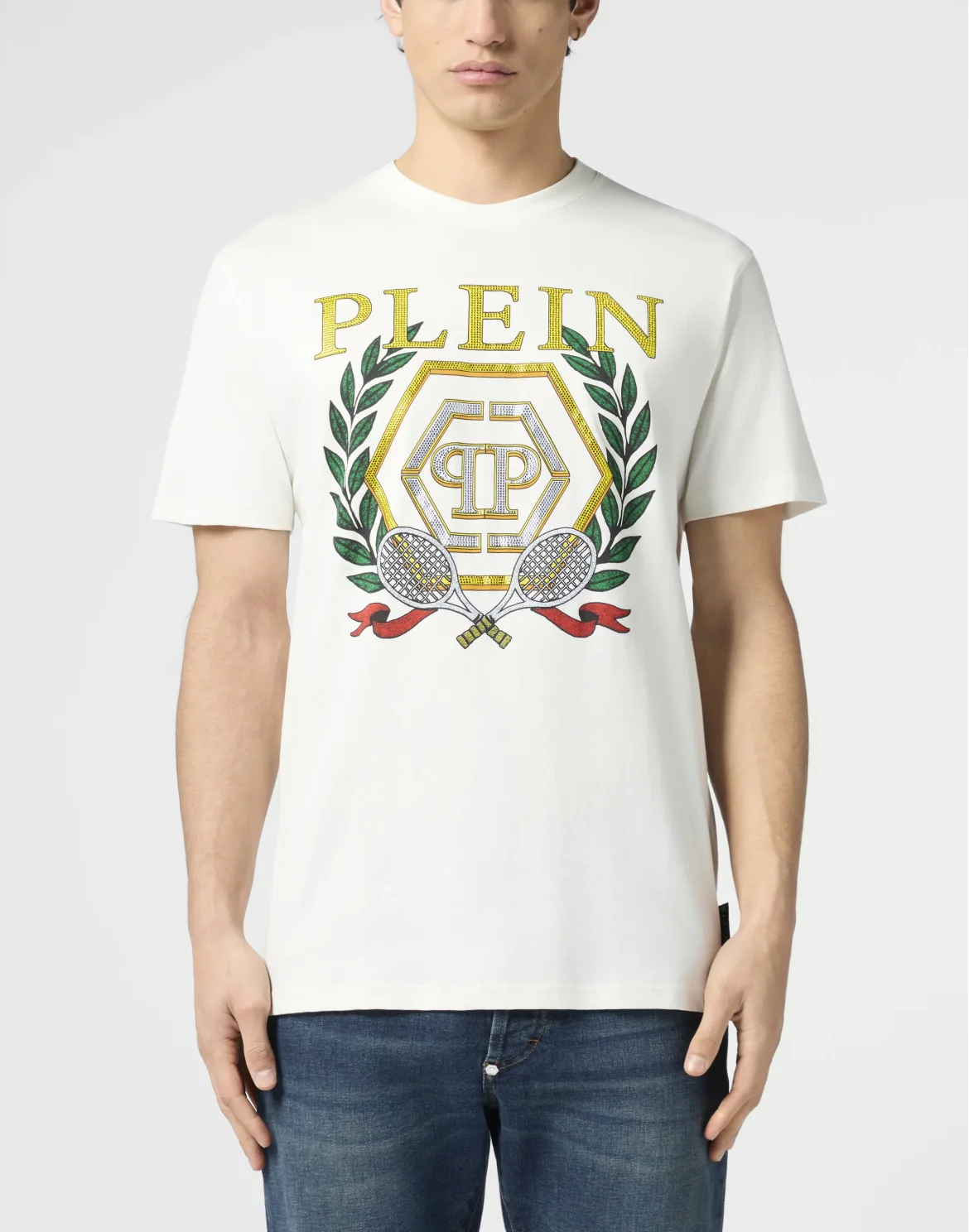 Round Neck T-Shirt Tennis Crest, цвет: Бежевый