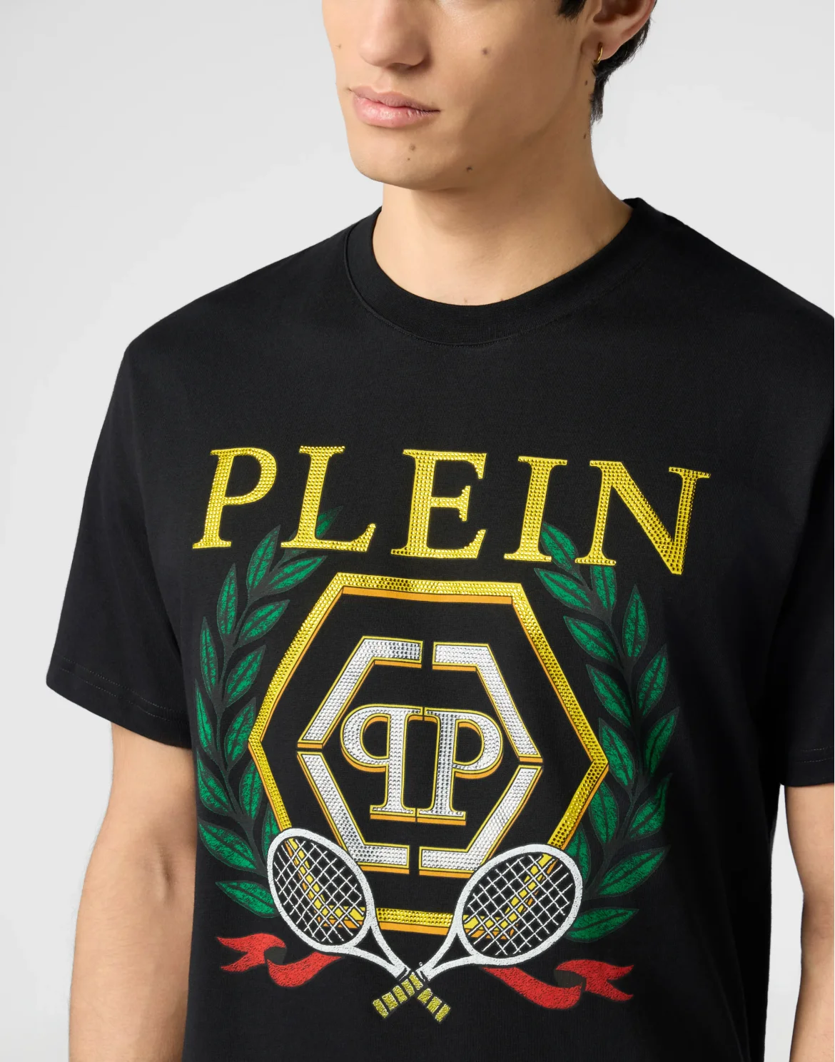 Round Neck T-Shirt Tennis Crest, цвет: Черный