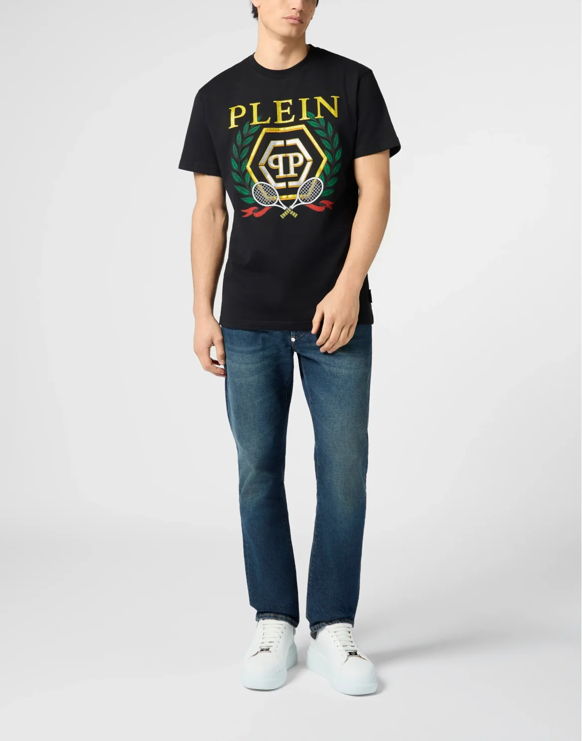 Round Neck T-Shirt Tennis Crest, цвет: Черный