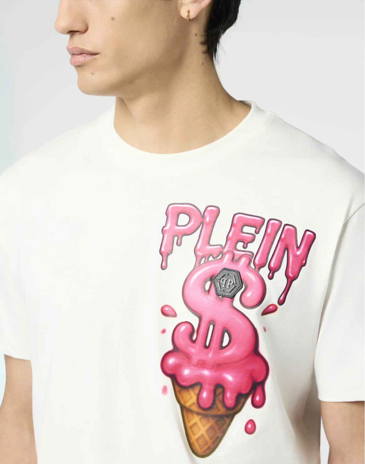 Round Neck T-Shirt Ice Cream Dollar, цвет: Бежевый