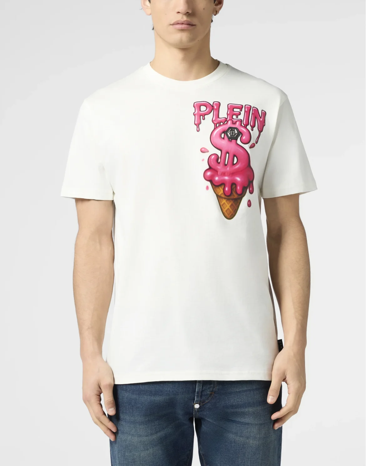 Round Neck T-Shirt Ice Cream Dollar, цвет: Бежевый