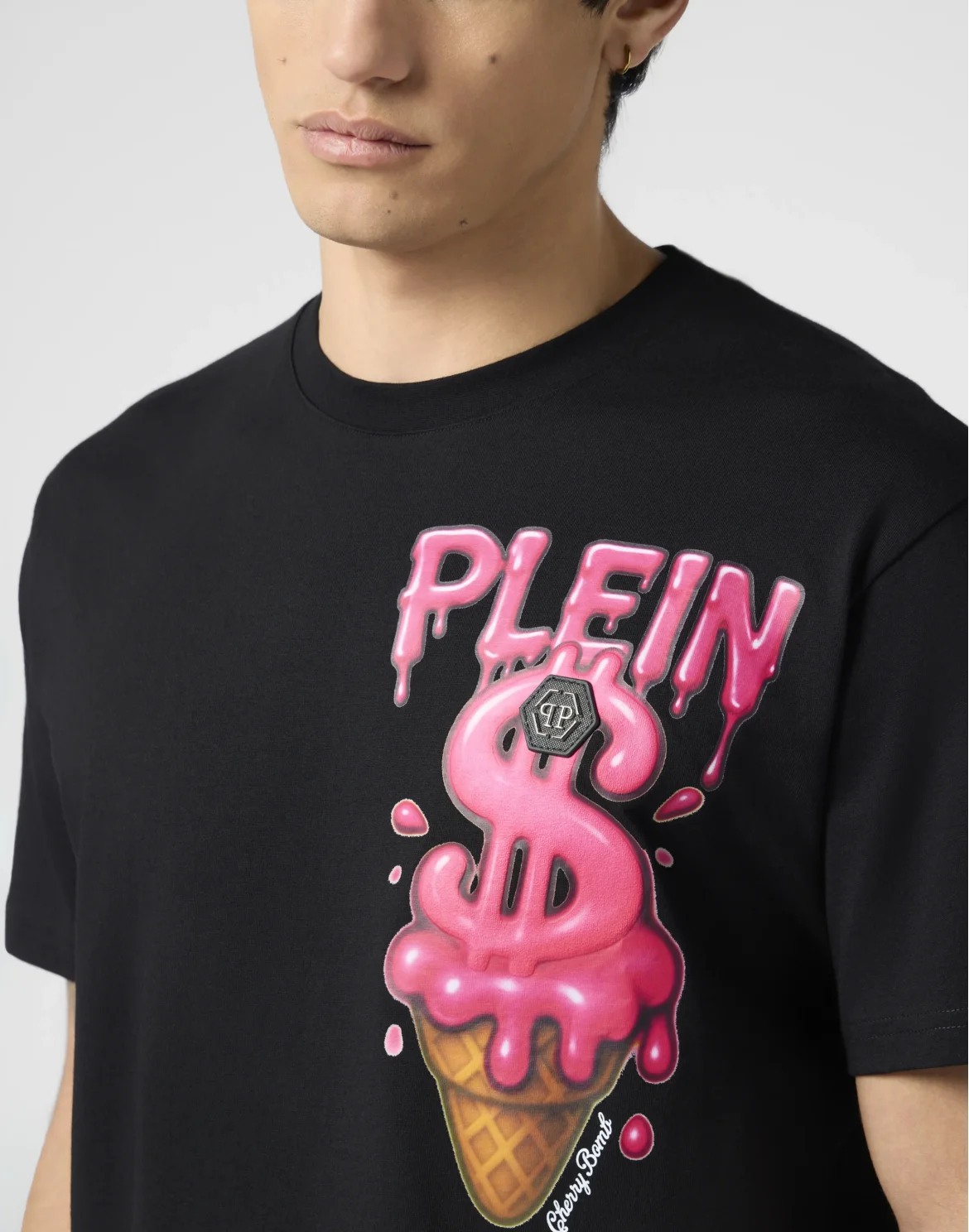 Round Neck T-Shirt Ice Cream Dollar, цвет: Черный