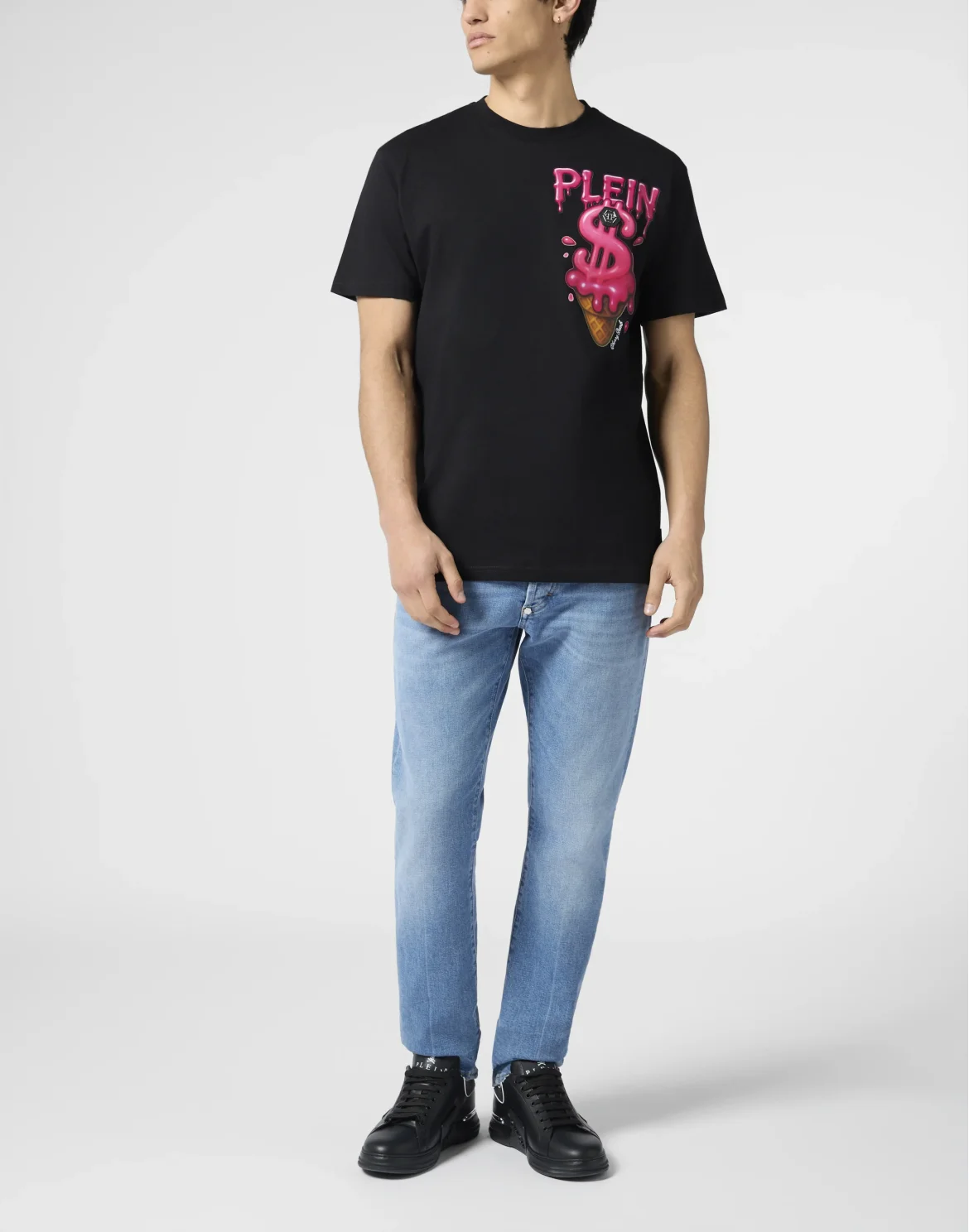 Round Neck T-Shirt Ice Cream Dollar, цвет: Черный