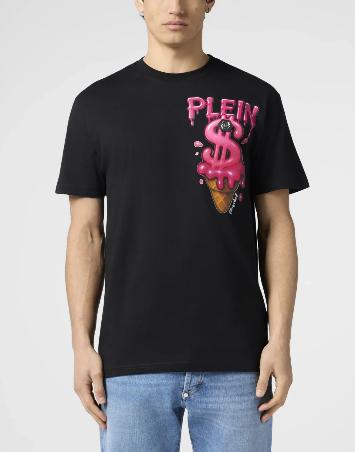 Round Neck T-Shirt Ice Cream Dollar, цвет: Черный