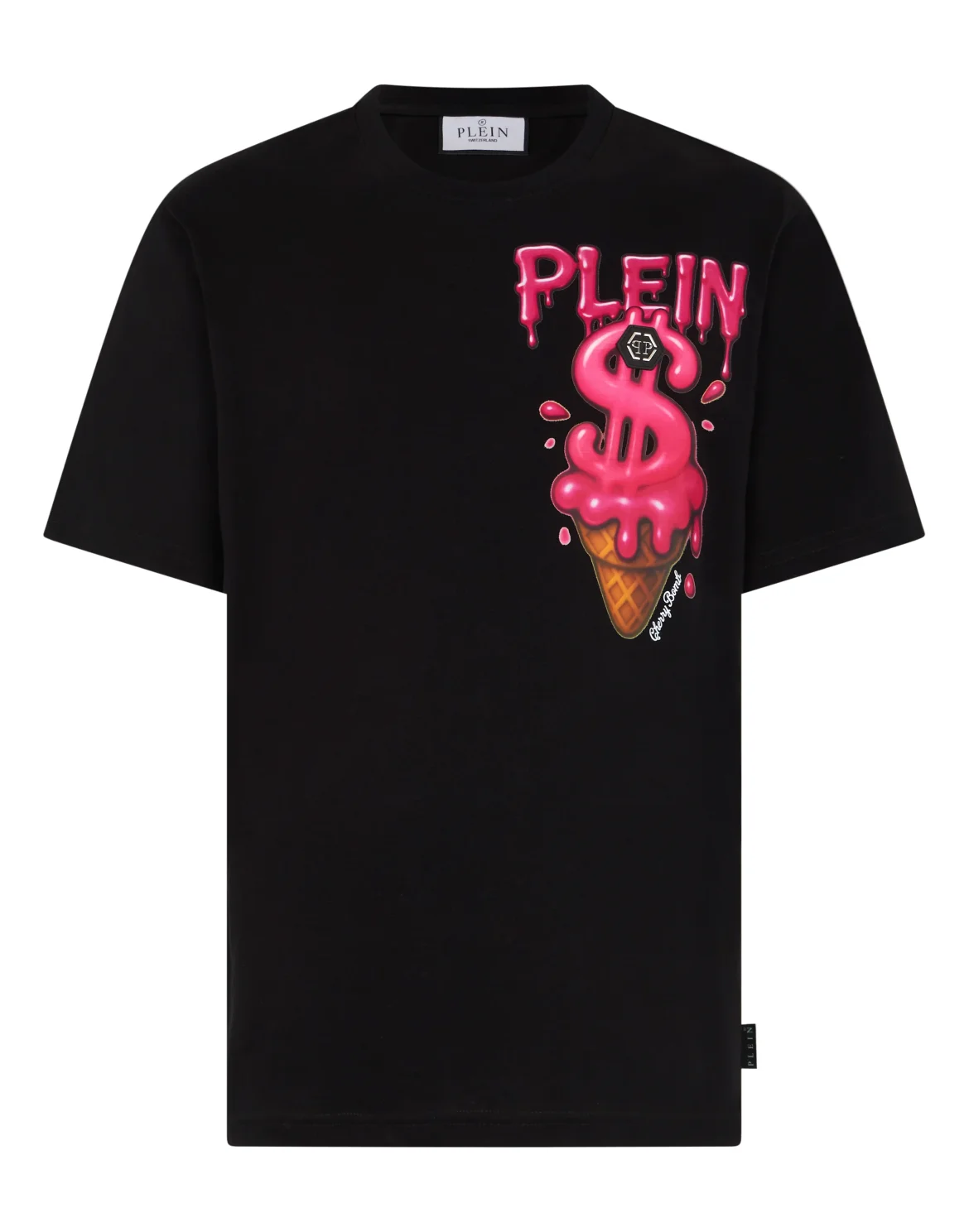Round Neck T-Shirt Ice Cream Dollar, цвет: Черный