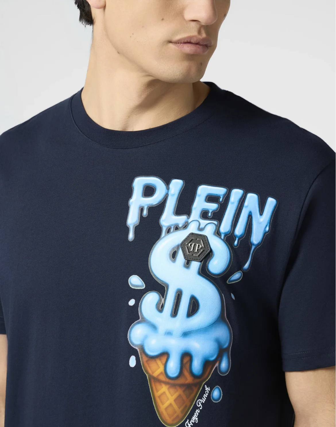 Round Neck T-Shirt Ice Cream Dollar, цвет: Синий