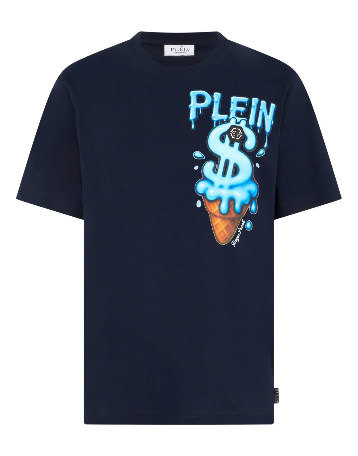 Round Neck T-Shirt Ice Cream Dollar, цвет: Синий