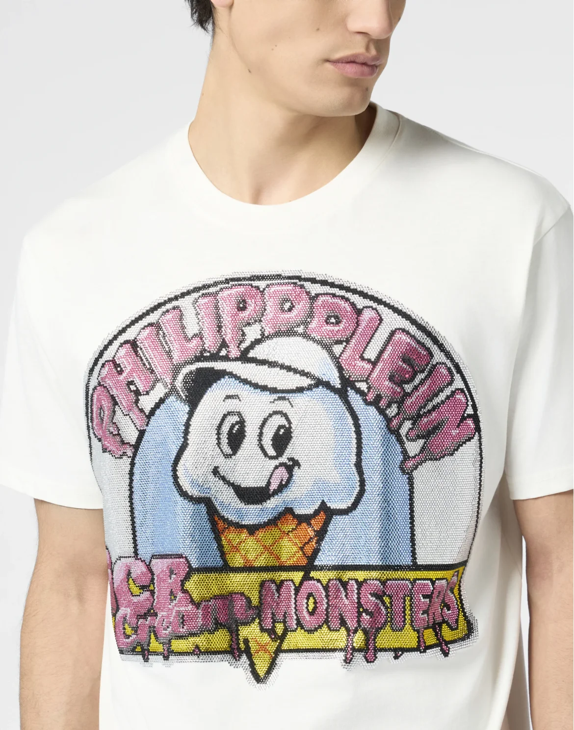 Round Neck T-Shirt Ice Cream Monsters, цвет: Бежевый