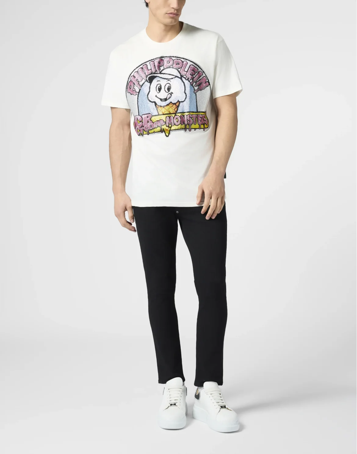 Round Neck T-Shirt Ice Cream Monsters, цвет: Бежевый