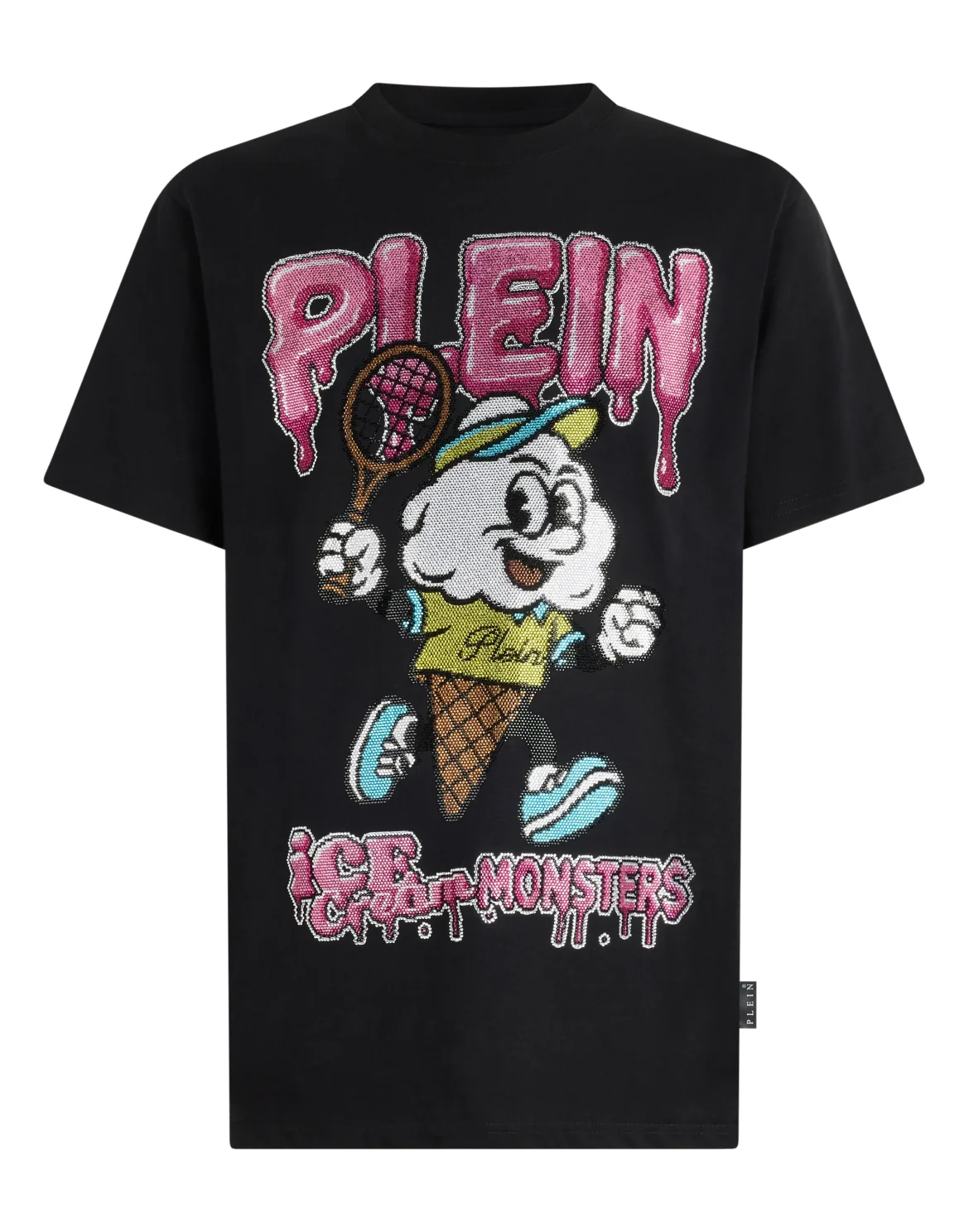 Round Neck T-Shirt Tennis Ice Cream, цвет: Черный