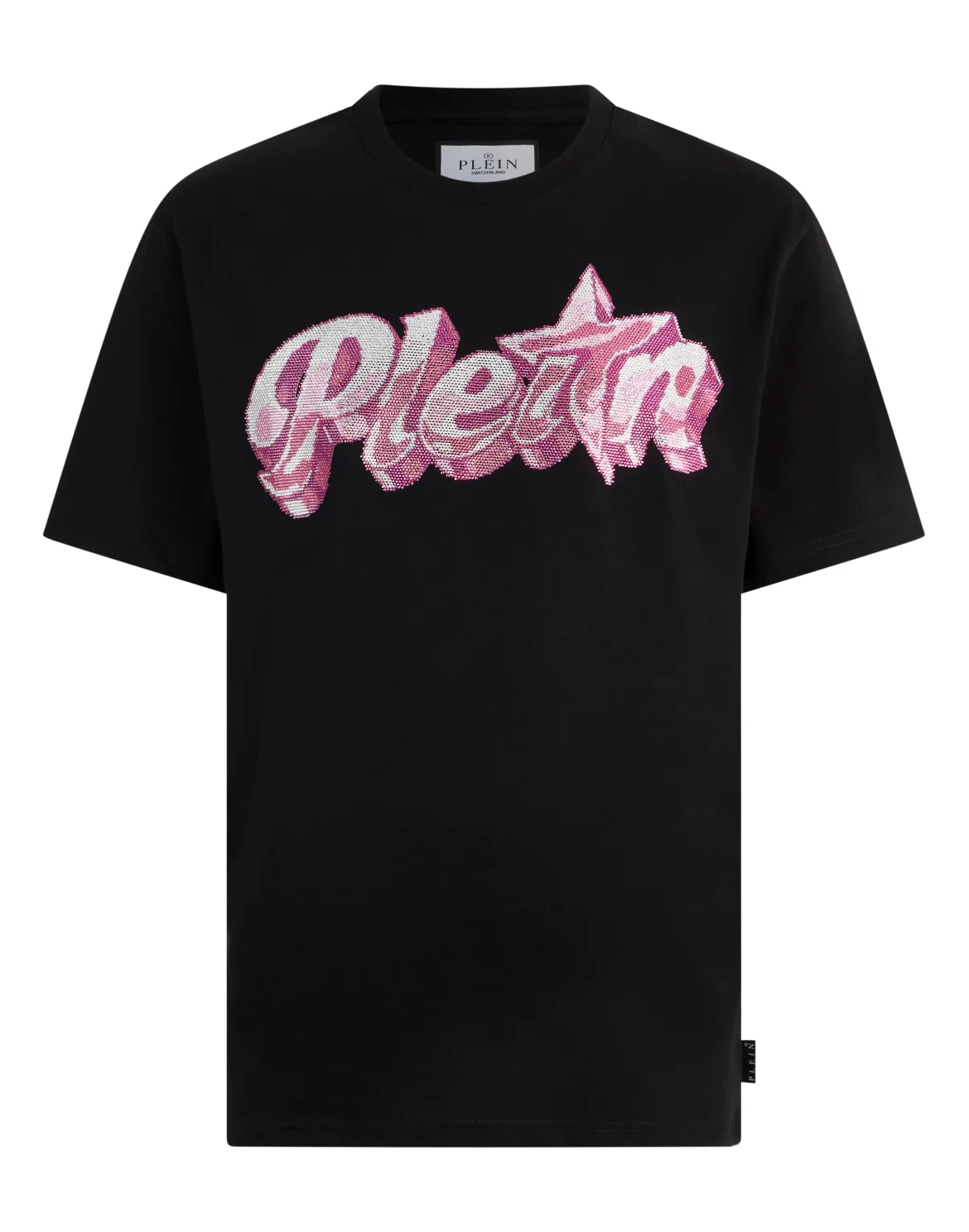 Round Neck T-Shirt Gummy Plein Stones, цвет: Черный