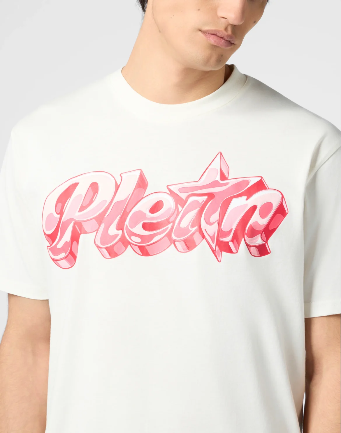 Round Neck T-Shirt Puffy Gummy Plein, цвет: Бежевый