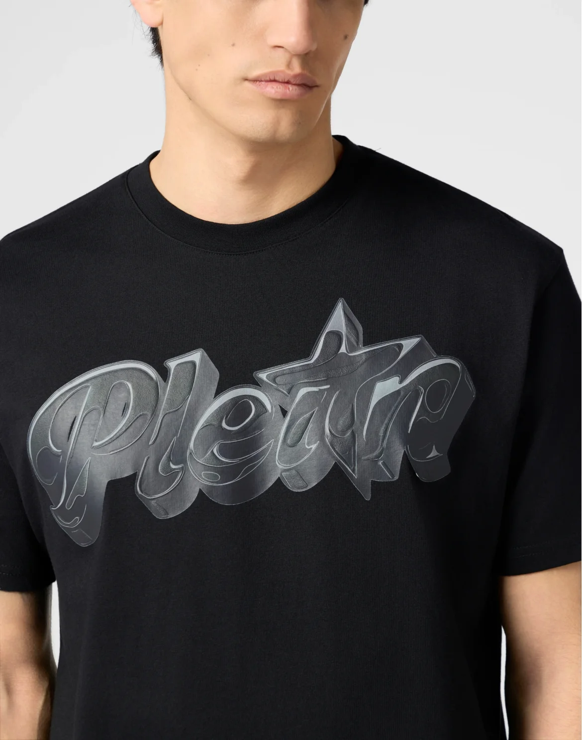 Round Neck T-Shirt Puffy Gummy Plein, цвет: Черный