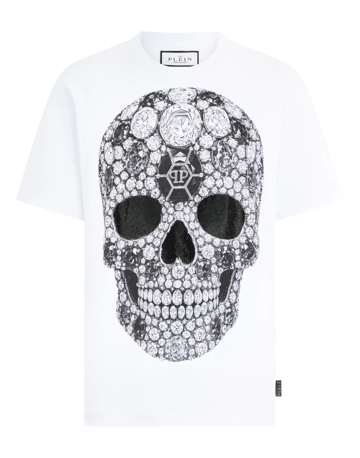Round Neck T-Shirt Skull Stones, цвет: Белый