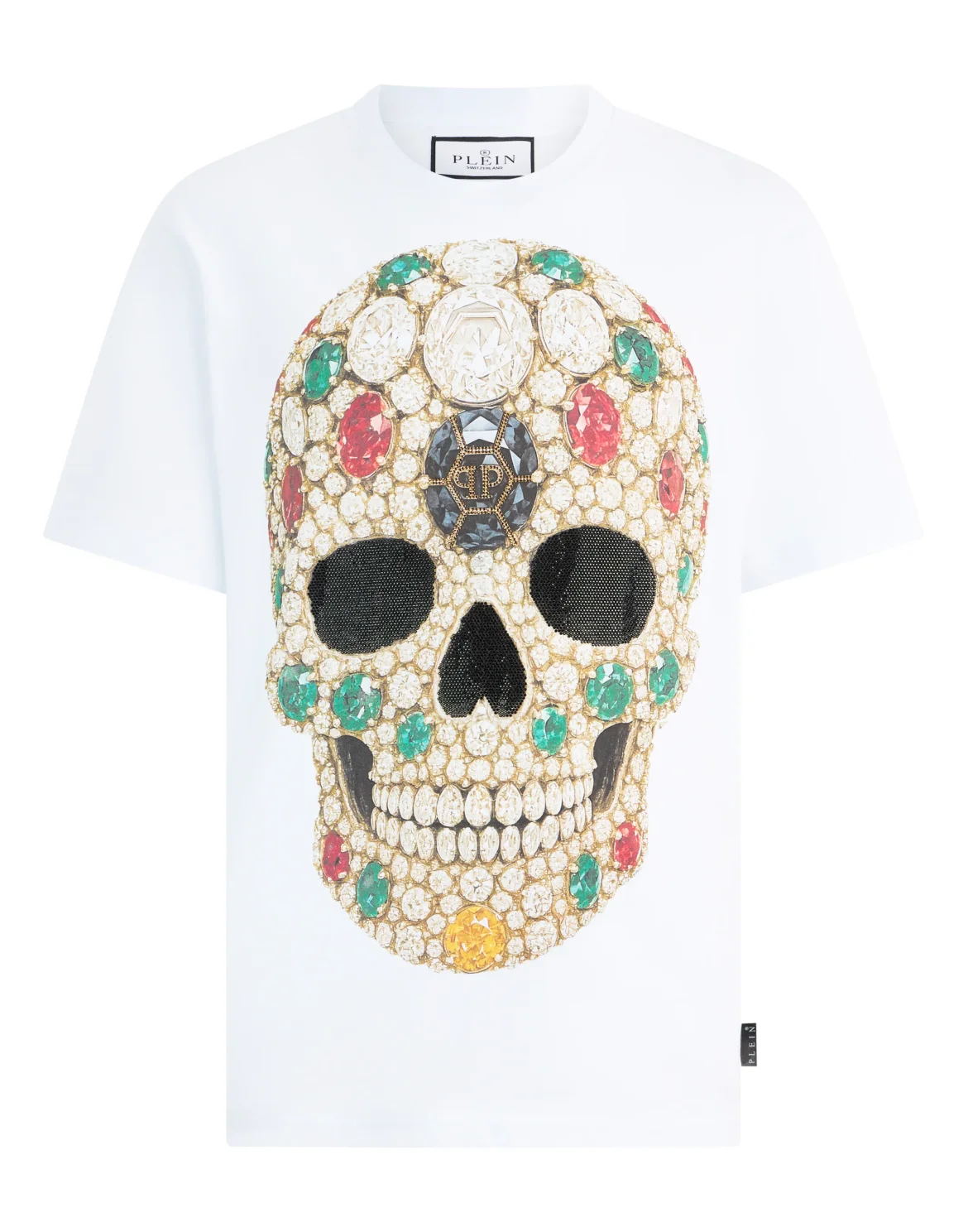 Round Neck T-Shirt Skull Stones, цвет: Белый