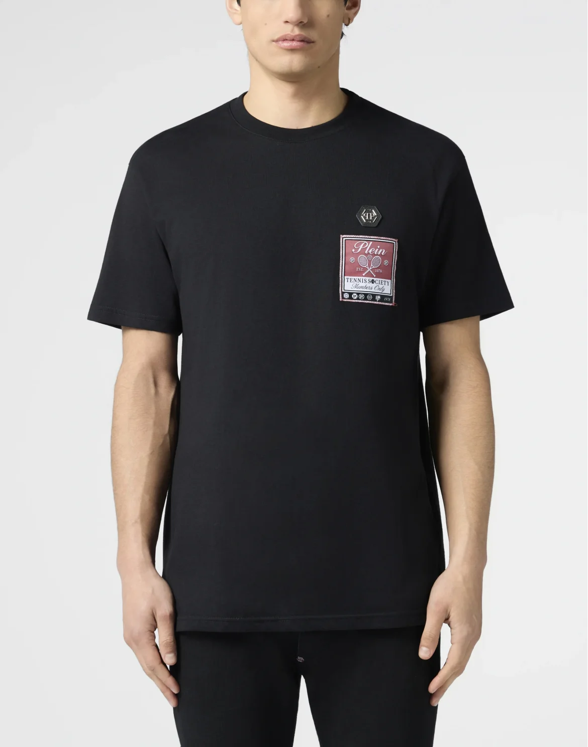 Round Neck T-Shirt Tennis Society Label, цвет: Черный