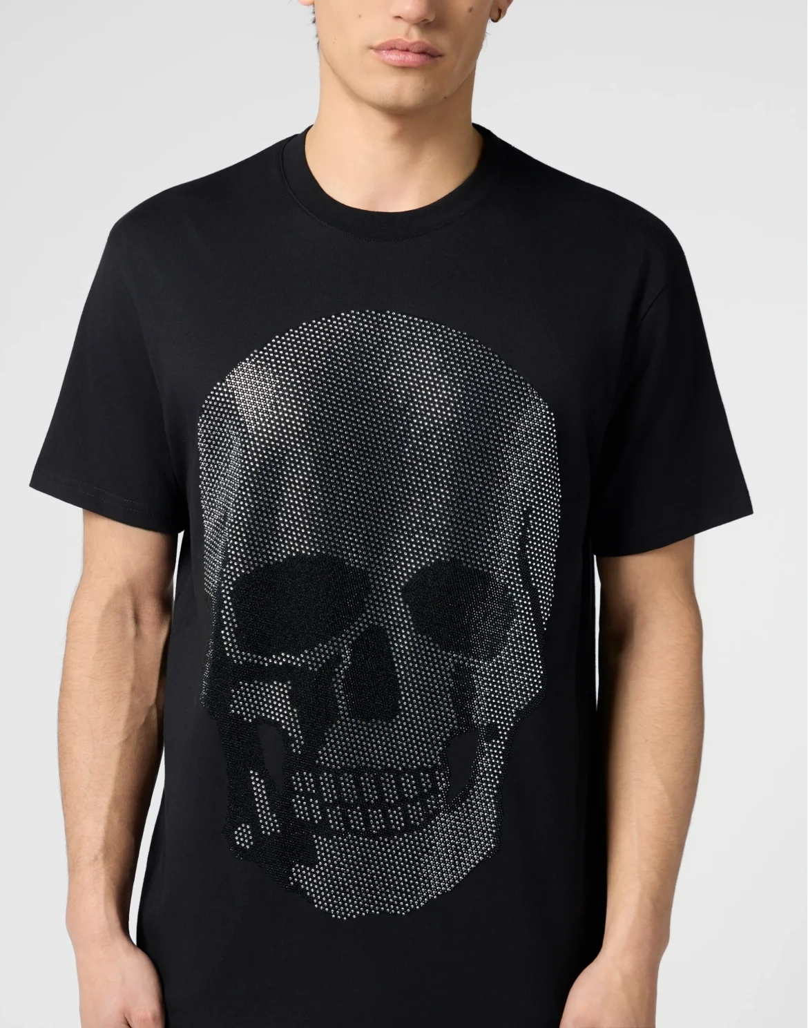 Round Neck T-Shirt Skull Stones, цвет: Черный