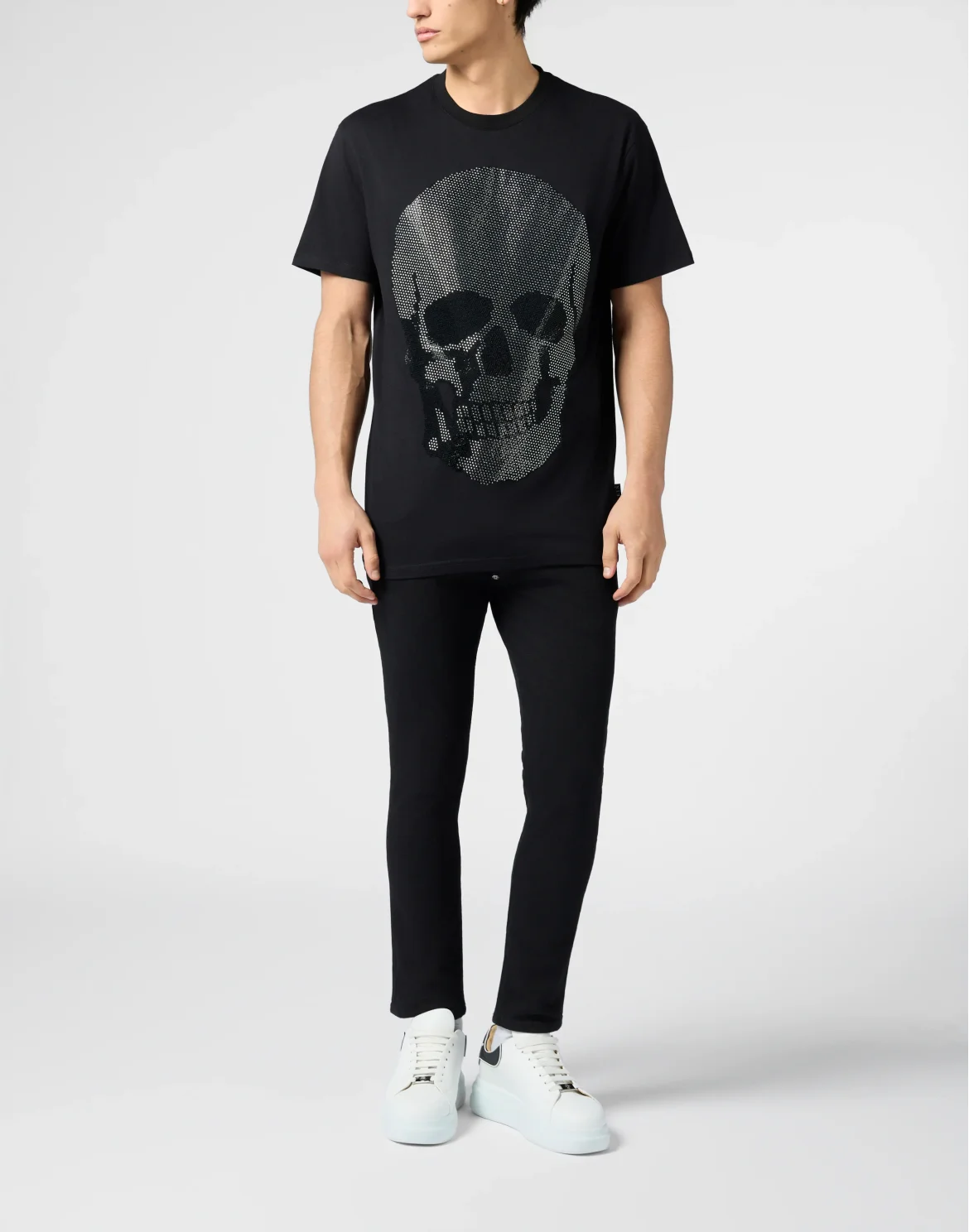 Round Neck T-Shirt Skull Stones, цвет: Черный