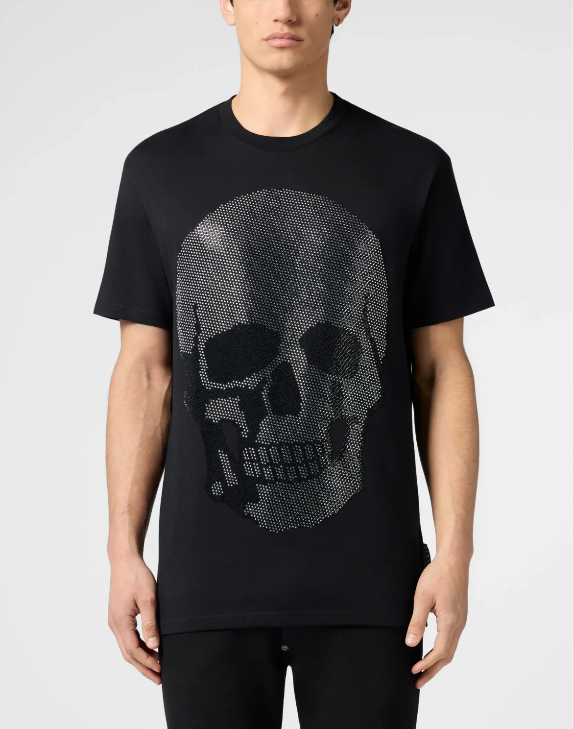 Round Neck T-Shirt Skull Stones, цвет: Черный