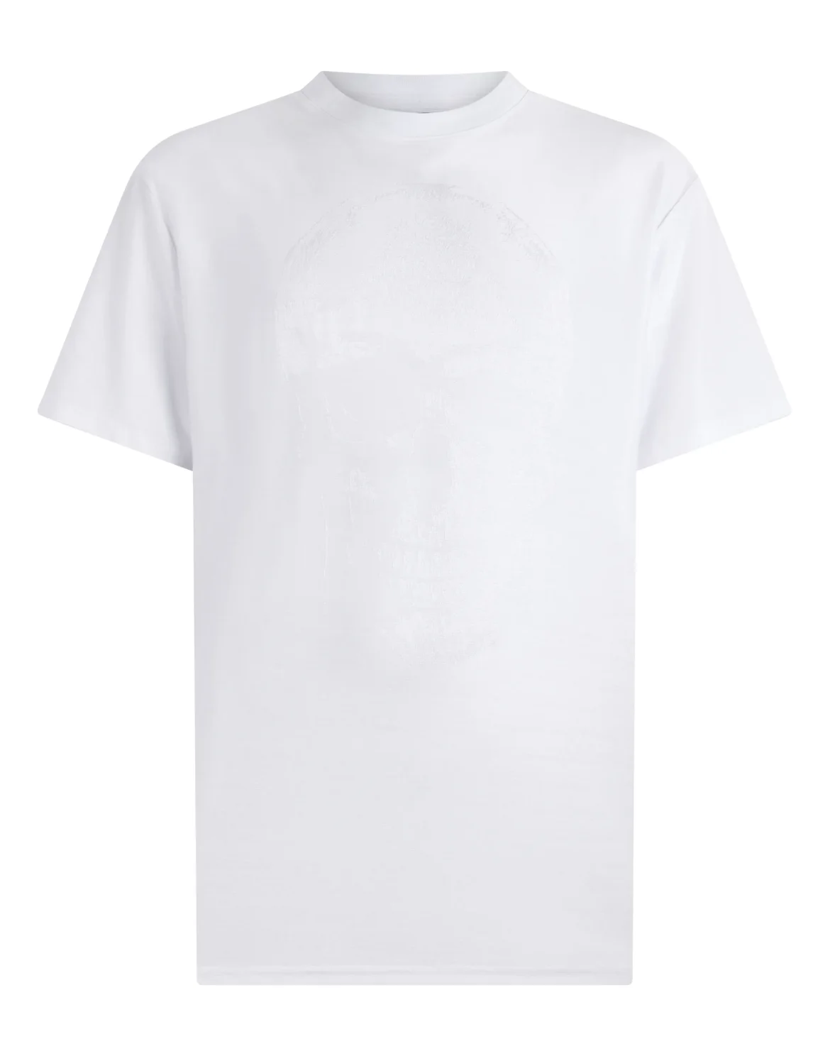 Round Neck T-Shirt Jacquard Skull, цвет: Белый