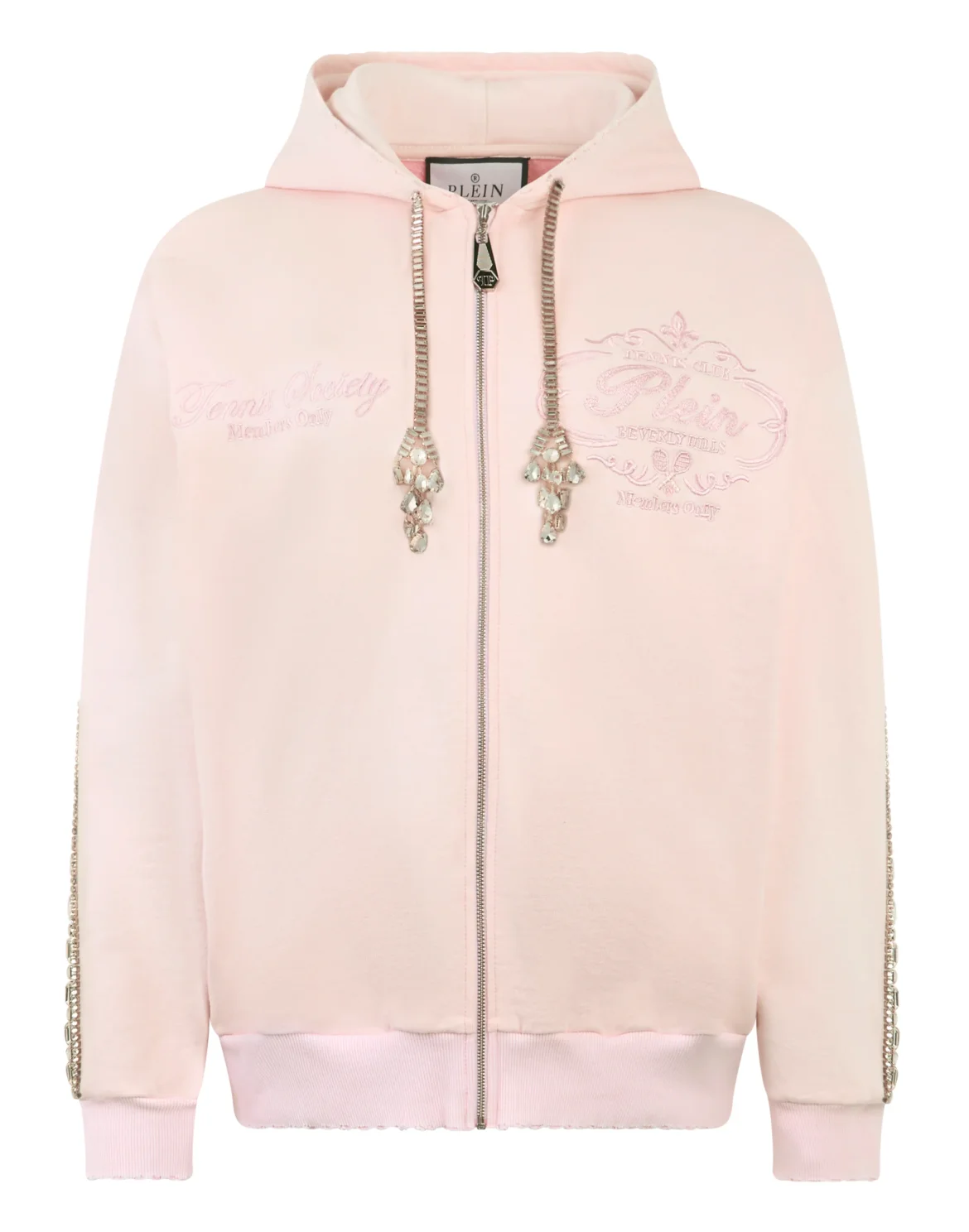 Washed Zip Hoodie Tennis Club Crystals, цвет: Розовый