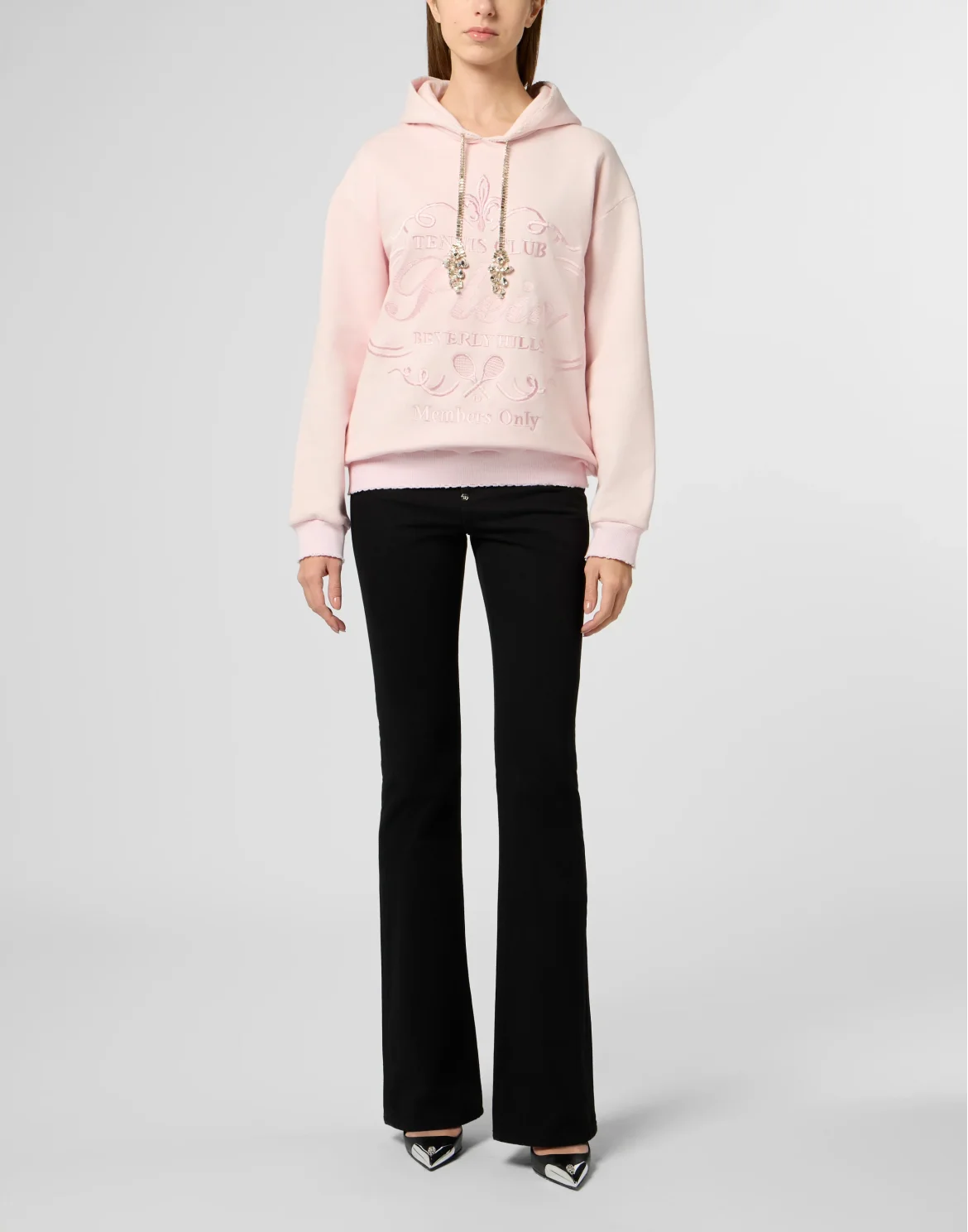 Washed Hoodie Tennis Club Crystals, цвет: Розовый