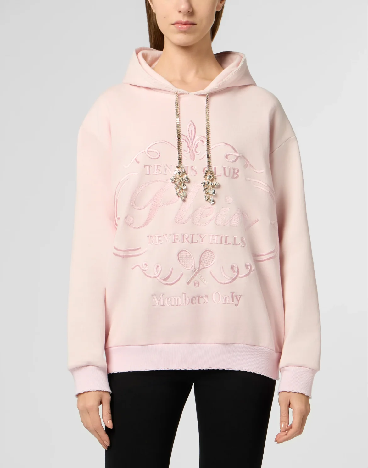 Washed Hoodie Tennis Club Crystals, цвет: Розовый