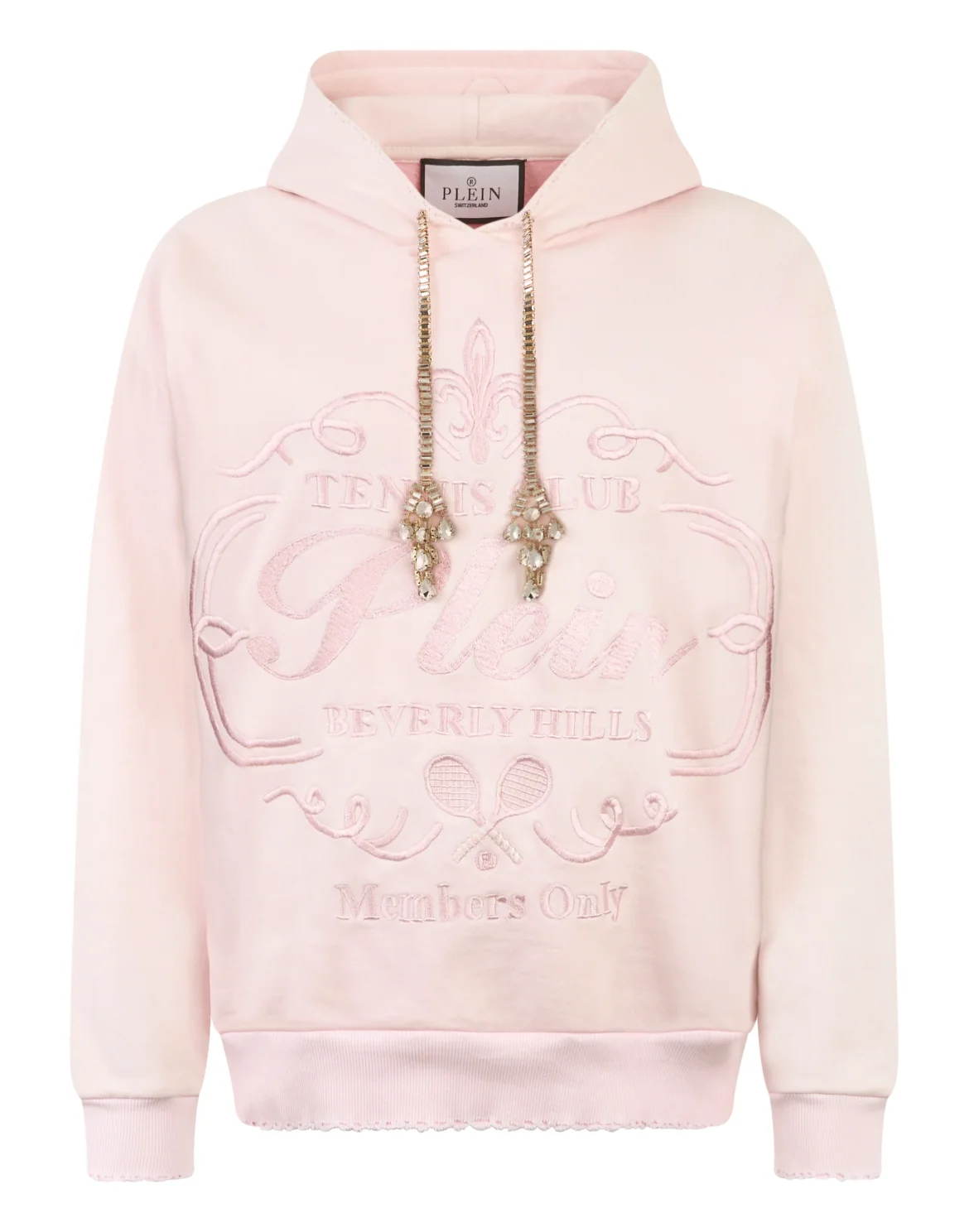 Washed Hoodie Tennis Club Crystals, цвет: Розовый