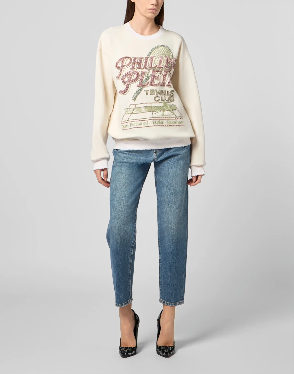 Open Back Sweatshirt Tennis Club, цвет: Бежевый