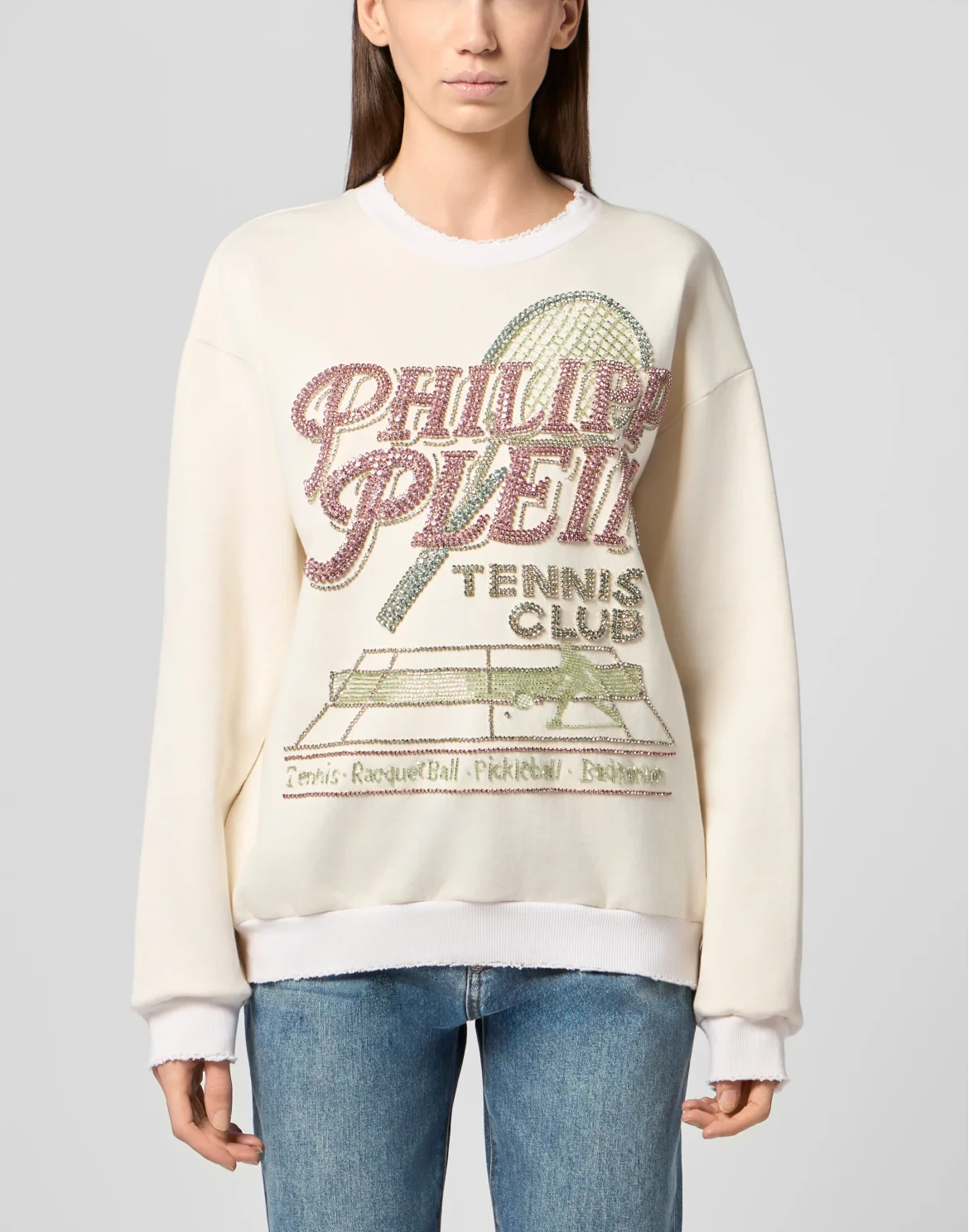 Open Back Sweatshirt Tennis Club, цвет: Бежевый