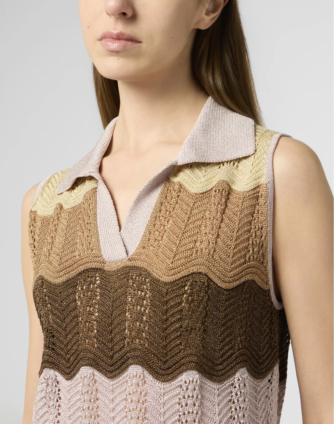 Polo Neck Mini Dress Color Wave, цвет: Розовый