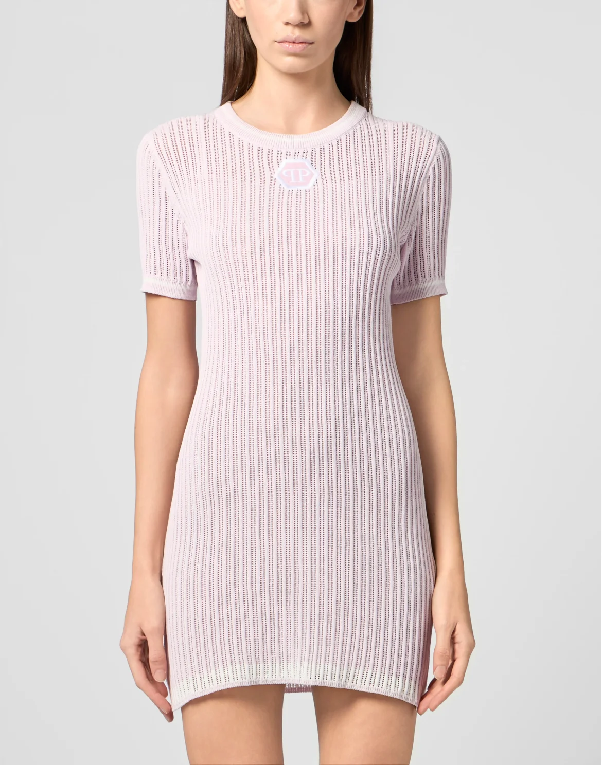Knitted T-Shirt Mini Dress, цвет: Розовый