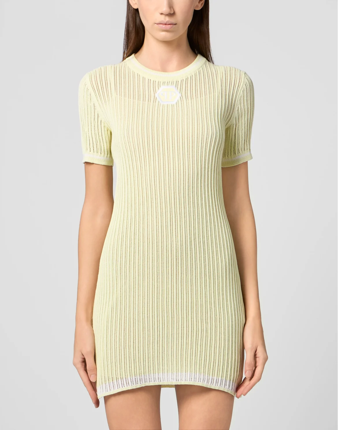 Knitted T-Shirt Mini Dress, цвет: Желтый
