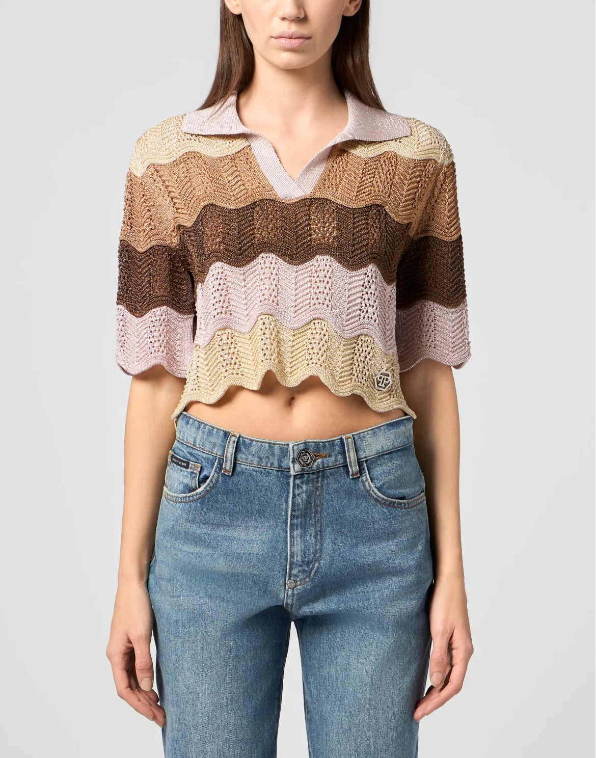 Knitted Polo T-Shirt Color Wave, цвет: Розовый