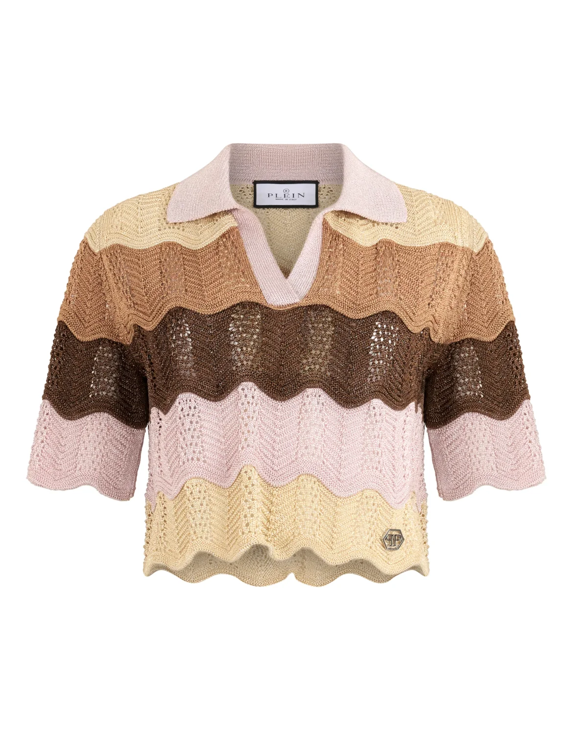 Knitted Polo T-Shirt Color Wave, цвет: Розовый