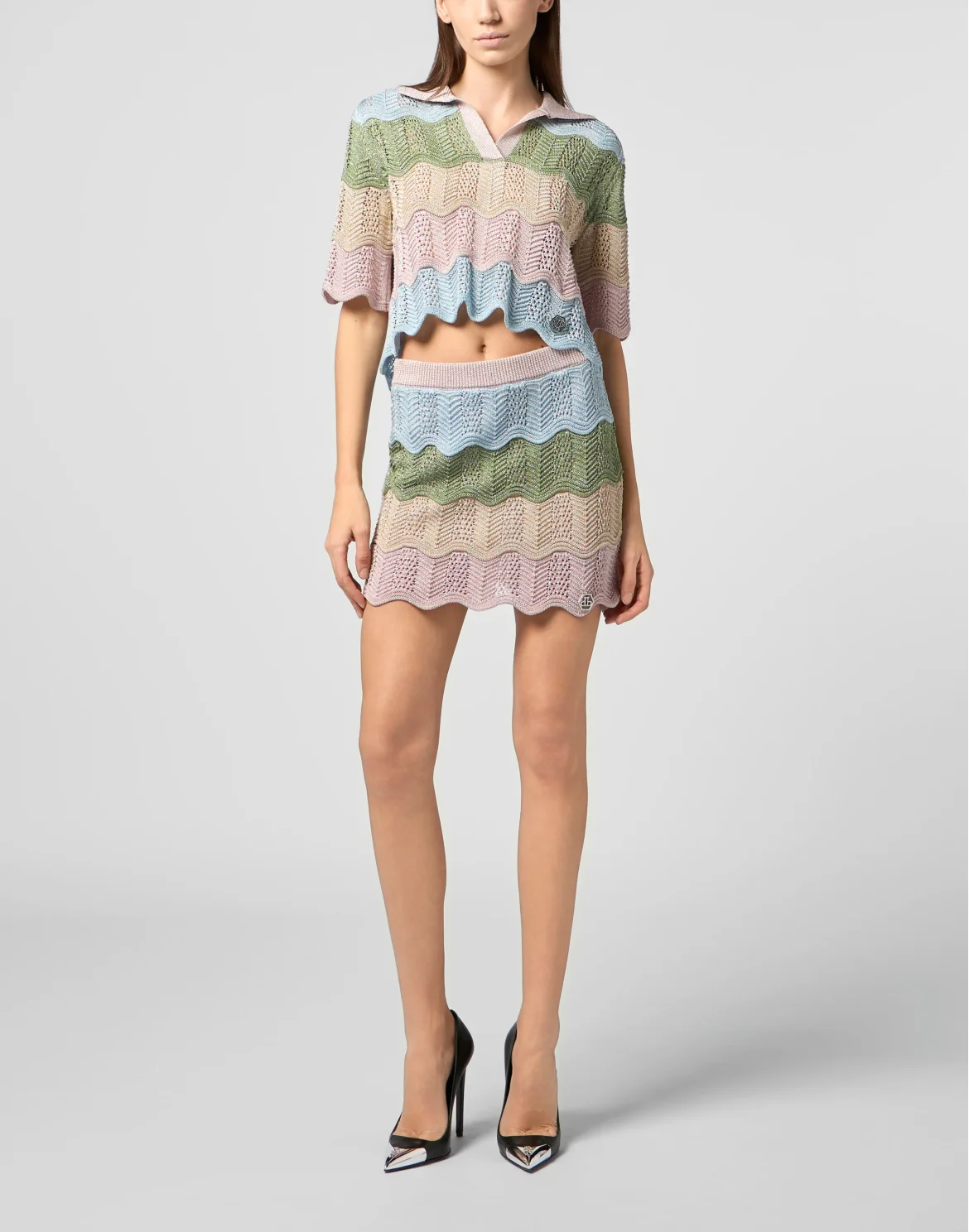 Knitted Polo T-Shirt Color Wave, цвет: Мультиколор