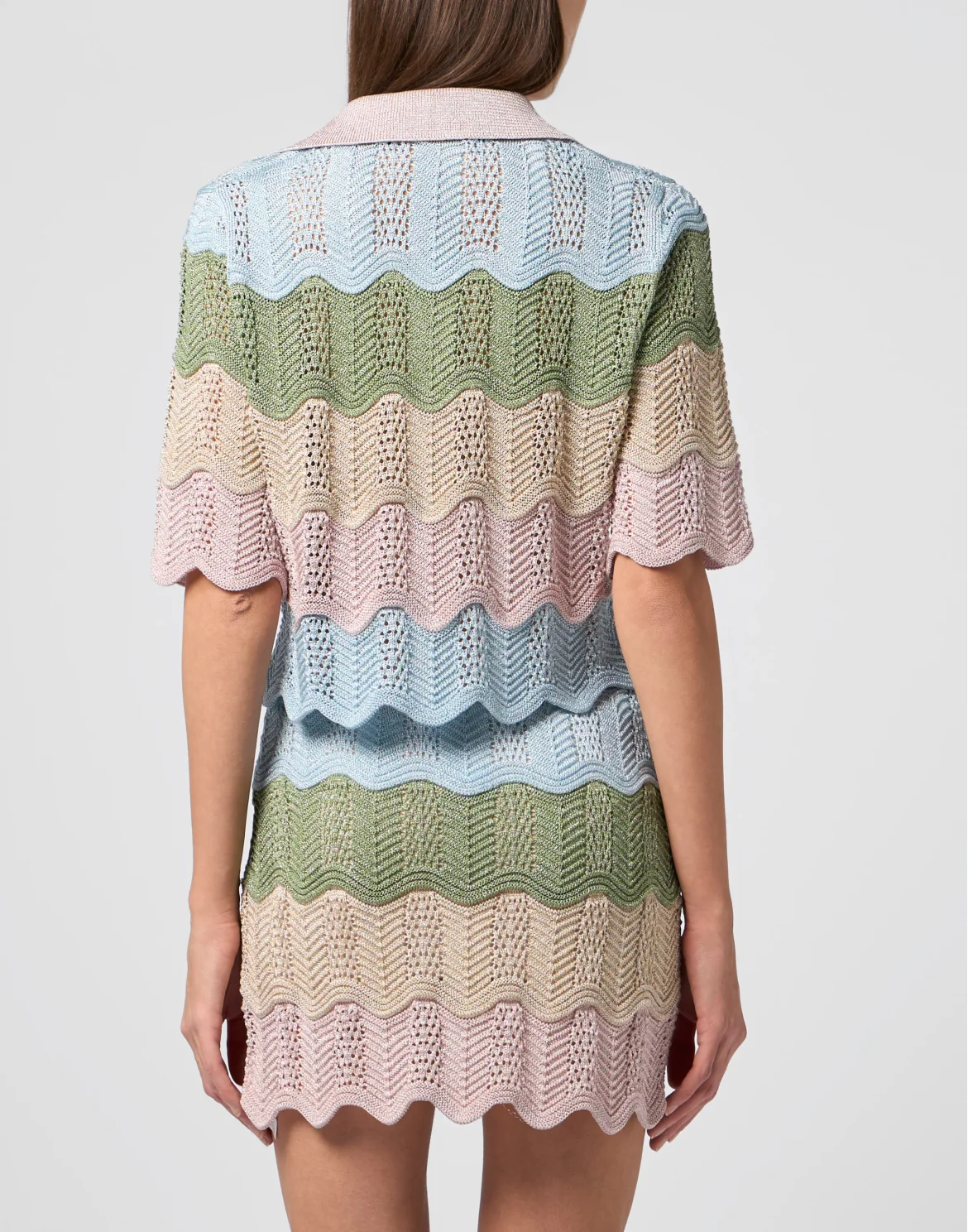 Knitted Polo T-Shirt Color Wave, цвет: Мультиколор