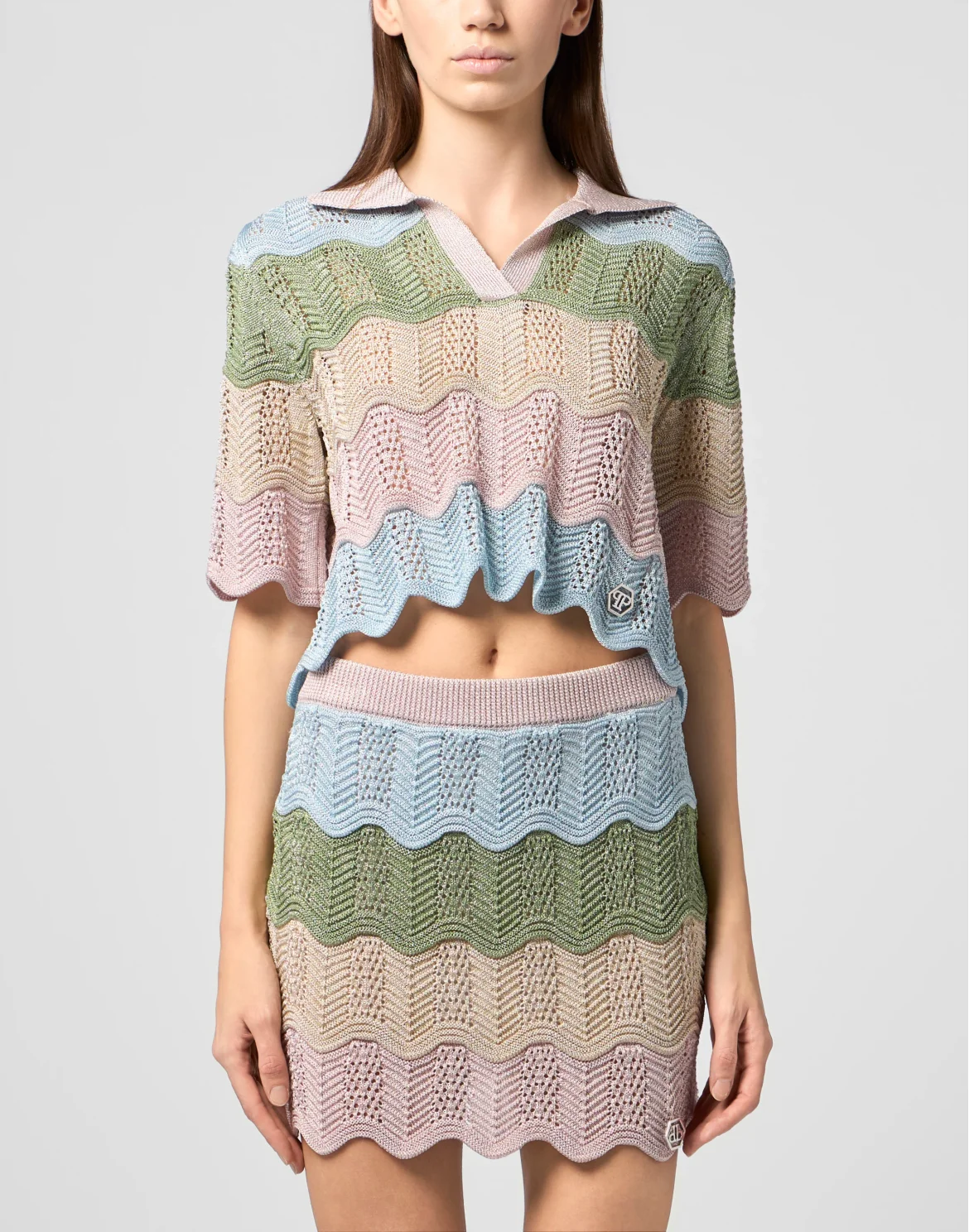 Knitted Polo T-Shirt Color Wave, цвет: Мультиколор