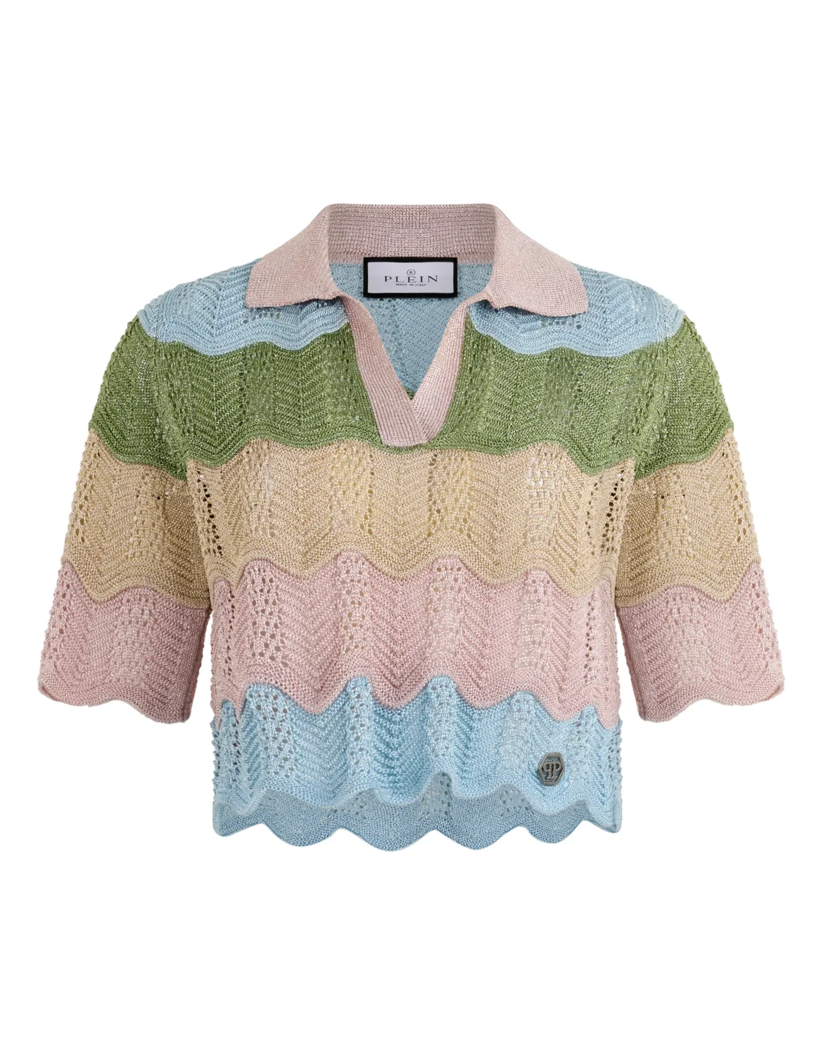 Knitted Polo T-Shirt Color Wave, цвет: Мультиколор