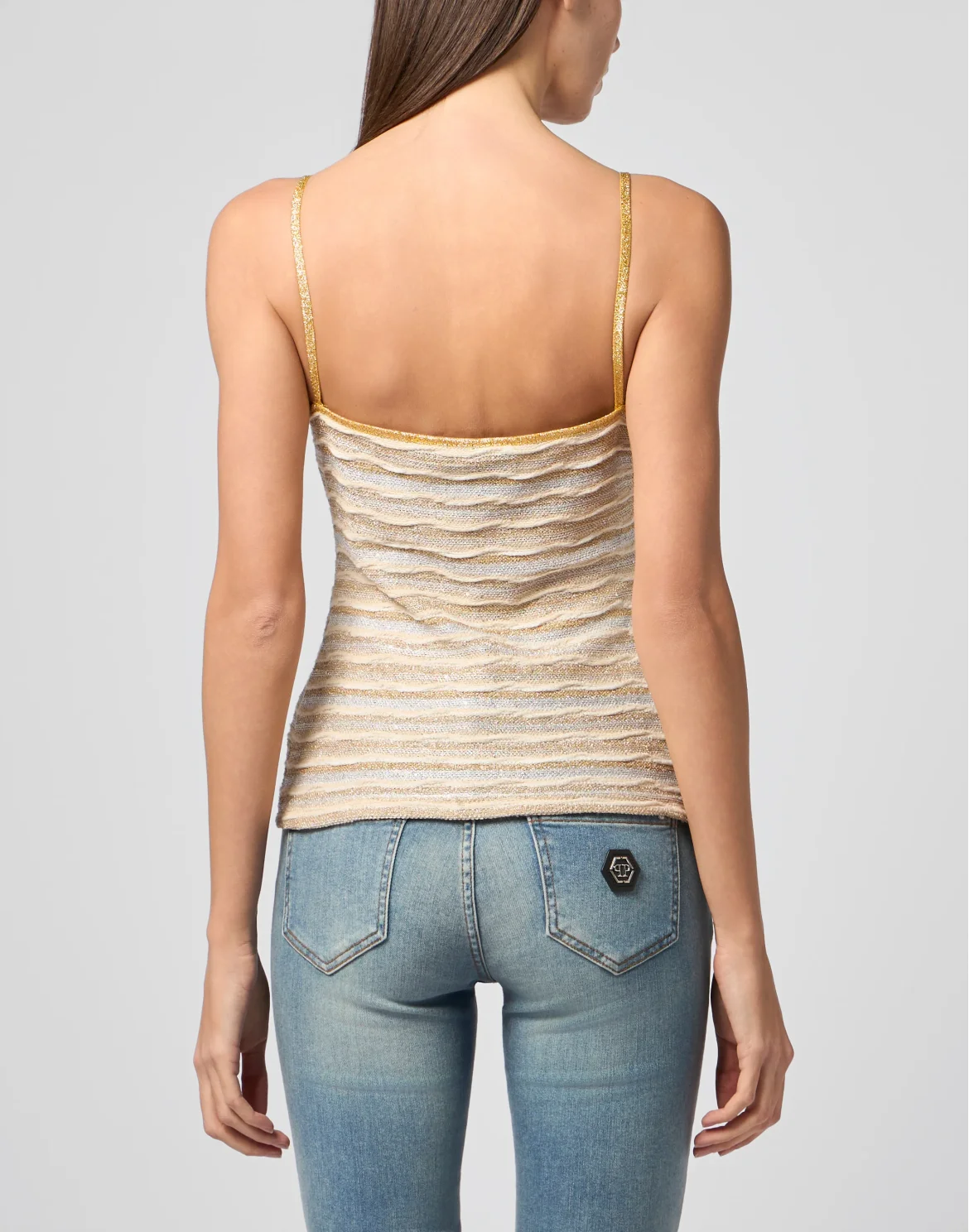Knitted Tank Top, цвет: Бежевый