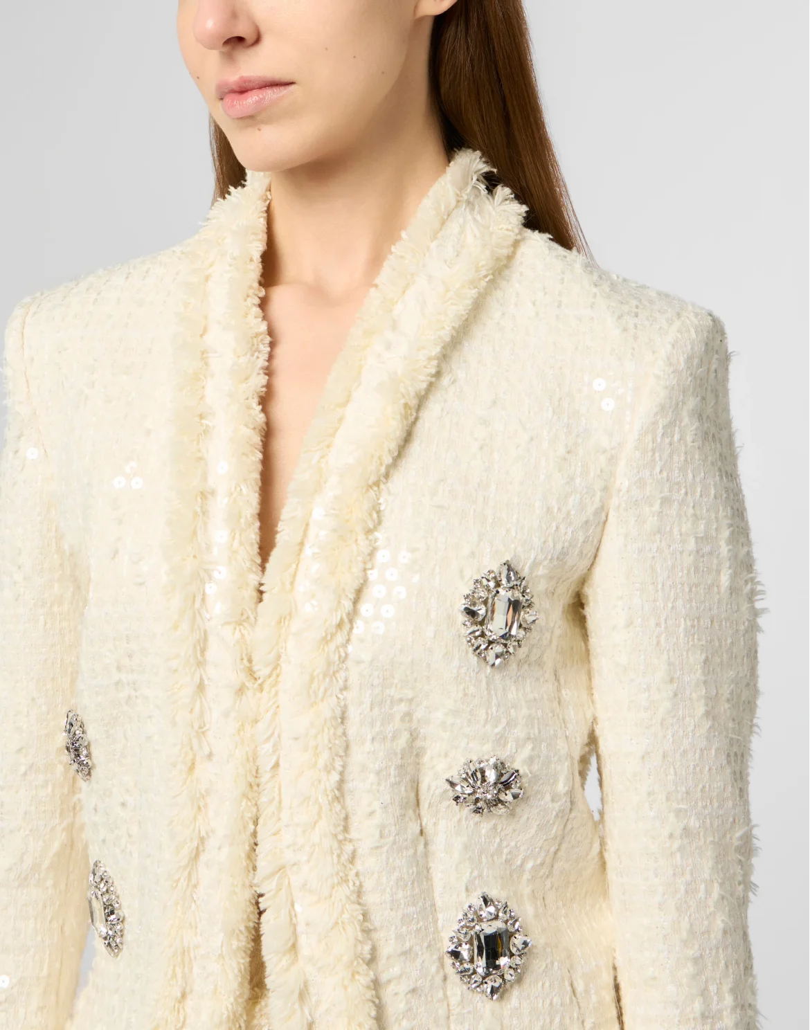 Tweed Bolero Paillettes, цвет: Белый