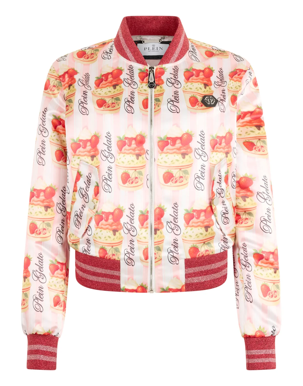 Satin Bomber Jacket Ice Cream, цвет: Розовый