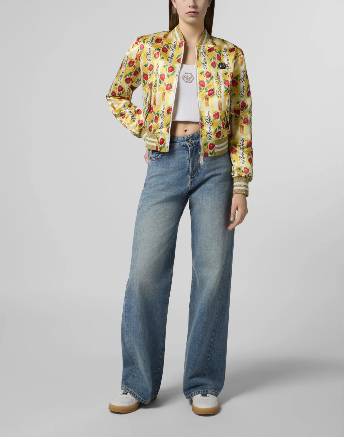 Satin Bomber Jacket Ice Cream, цвет: Желтый